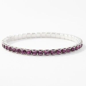 Touchstone Crystal February‎ Birthstone Stretch Bracelet Amethyst Purple Crystal
